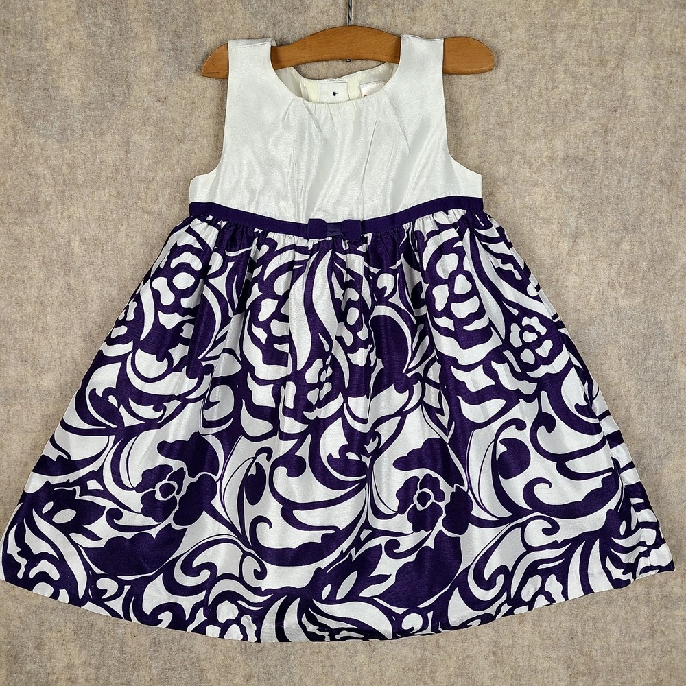 Gymboree Plum Party Purple Floral Dress 3T Toddler Girls Special Occasion Lined